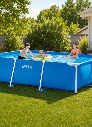 Каркасный прямоугольный бассейн intex 28272 300 х 200 х 75 см 3 834 л синий