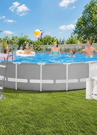 Каркасний басейн intex 26732 549 x 122 см 24311 л повний комплект (насос 5678 л/год, драбина, тент, підстилка)