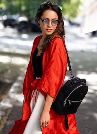 Шкіряний жіночий міні-рюкзак, різні кольори4 фото