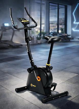 Велотренажер магнітний besport bs-1660 tail до 110 кг маховик 4,5 кг 8 рівнів навантаження компактний з пульсометром чорно-жовтий