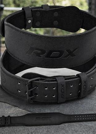 Пояс для тяжелой атлетики rdx leather full black размер l кожаный пояс для пауэрлифтинга