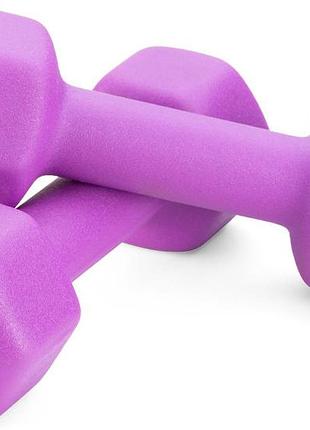 Гантели для фитнеса неопреновые gymtek hex 2х3кг фиолетовый