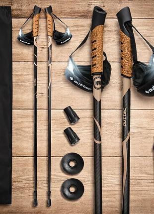 Треккинговые палки outtec carbon 110 см 1-секционные anti-shock 173 г пробковая ручка