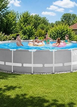 Каркасний круглий басейн intex 26756-0 prism frame 610×132 см 32695 л базовий комплект (чаша + каркас)