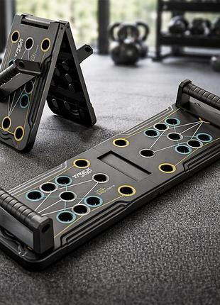 Доска для отжиманий trex sport tx-010pub с упорами 2в1 складная платформа для тренировки груди спины плеч до 100кг