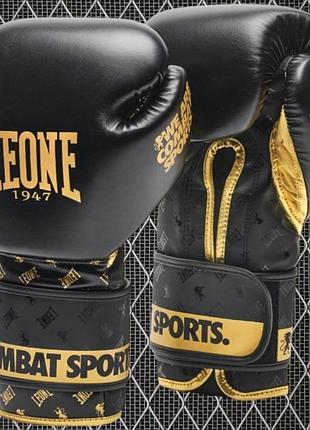Рукавички для боксу та єдиноборств leone dna black 12 унцій фірмові оригінальні спортивні чорні