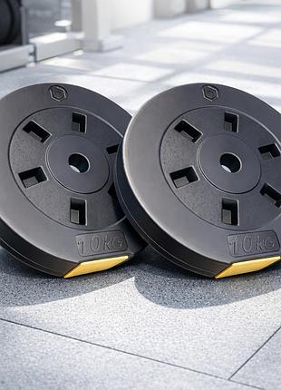 Сет композитних дисків besport powerpro 20 (2х10кг) 31 мм abs-пластик для штанги та гантелей