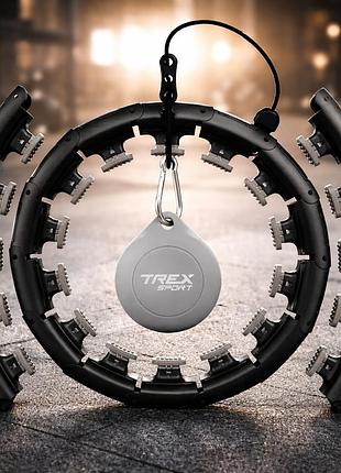 Інтелектуальний хулахуп trex sport tx-010chh масажний з обважнювачем чорний 0,4 кг 24 секції регульований 34-106 см 3d обруч