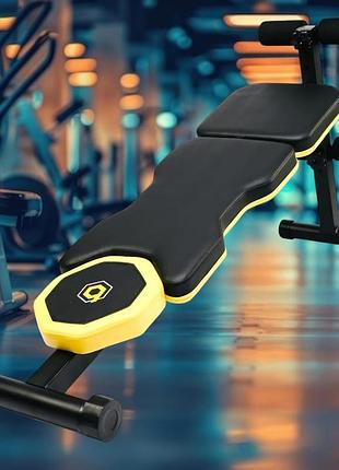 Скамья для пресса besport wb-001 для дома и спортзала с нагрузкой до 150 кг тренировочная компактная эргономичная складная