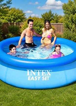Надувний басейн intex 28110 244×76 см 2419 л без насоса круглий сімейний easy set