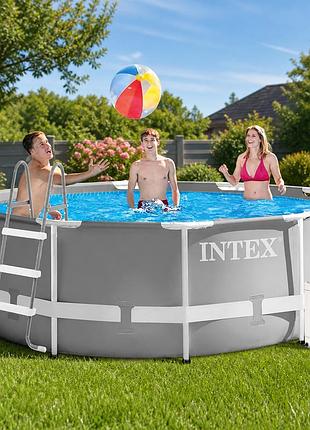 Каркасный бассейн intex 26706-4 305 х 99 см 6500 л prism frame (с насосом 2 006 л/ч, лестница, тент, подстилка)