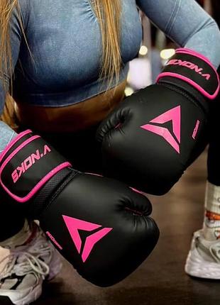 Рукавички боксерські піно-гелієві для дівчат v`noks fuxia 12 унцій тренувальні для боксу спарингу