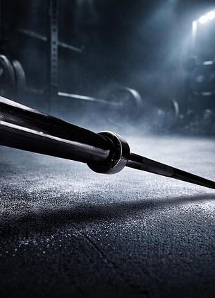Гриф олімпійський прямий york fitness 220 см 50 мм чорний до 320 кг рифлений хват для жиму та станової тяги