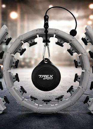 Інтелектуальний хулахуп масажний trex sport tx-010chh з обтяжувачем 0,4 кг 24 секції регульований 34-106 сірий