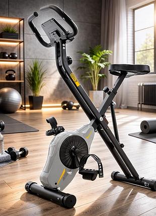 Велотренажер магнітний x-bike trex sport tx-340xb briz сірий складаний 10 рівнів навантаження маховик 3,5 кг до 100 кг