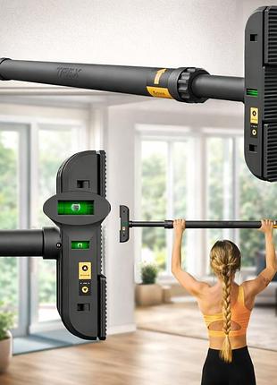 Турник разсувной регулируемый 72-110 см trex sport tx-020pb черный без сверления до 200 кг с уровнем