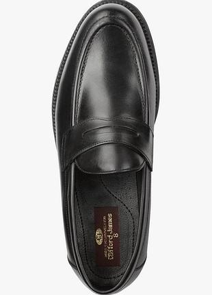 Туфлі чоловічі шкіряні , лофери класичні чорні у стилі penny loafer clifford james