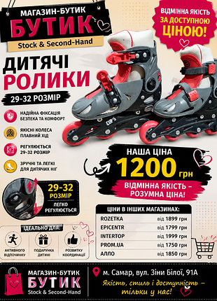 Ролики дитячі р.29-32
стан ідеальний cup-5
