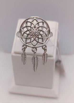 Серебряное кольцо "готическая роза" с подвесками. 19.5, 17