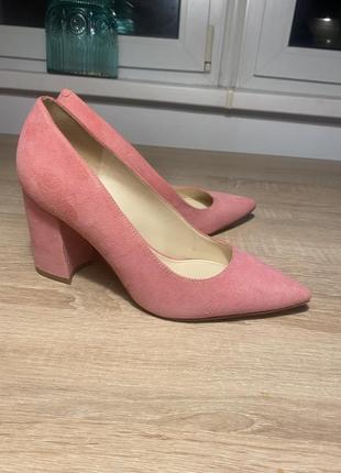 Туфли розовые замшевые от nine west6 фото