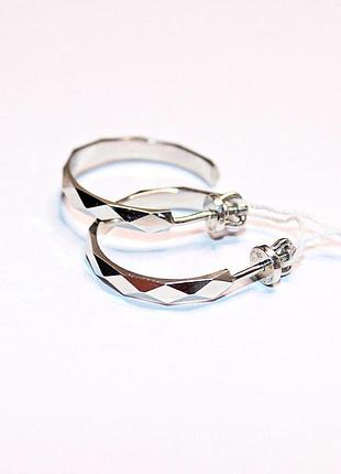 Срібні сережки “diamond cut” 261882
