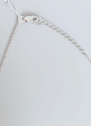Серебряное колье "сердце". 45см. 2