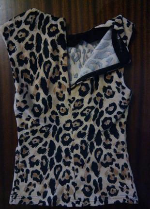 Женский леопардовый тигровый топ блузка oodji размер xs ххс5 фото