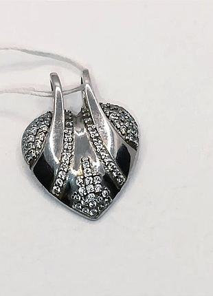 Срібна підвіска "серце".