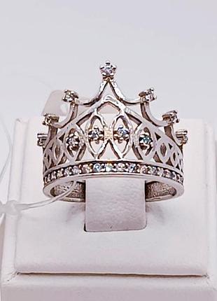 Серебряное кольцо корона 17.5
