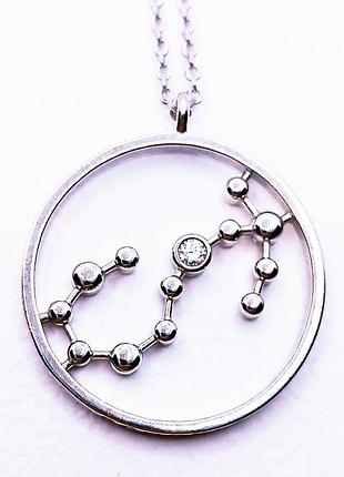 Серебряное колье с подвеской знак зодиака скорпион
