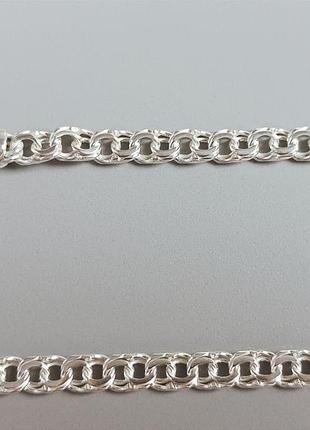 Серебряная цепочка "бисмарк". 60 см.