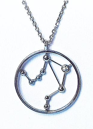 Серебряное колье с подвеской весы, знак зодиака весы