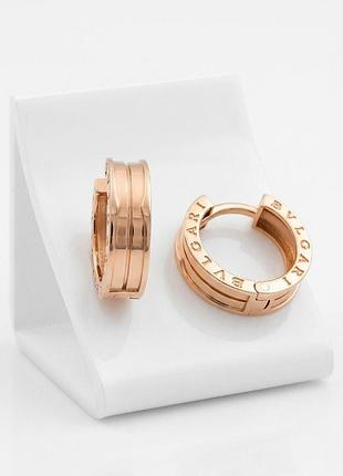 Золоті сережки-конго «bvlgari style»