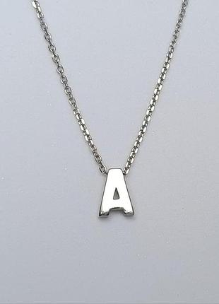 Серебряное колье "буква а". 50см.