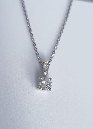 Серебряное колье "метеор" с камнями из кубического циркония. 45 см.