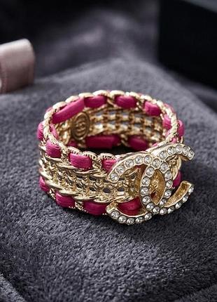 Кольцо шанель pink cc ring люкс качество