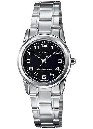 Женские часы casio ltp-v001d-1budf, кварцевые, стальной браслет, wr 30 м