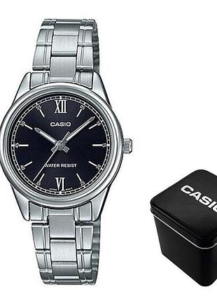 Женские часы casio ltp-v005d-1b2, кварцевые, стальной браслет, wr 30 м