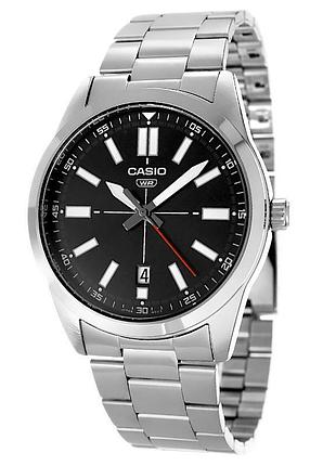 Мужские часы casio mtp-vd02d-1e, кварцевые, стальной браслет, wr 30 м