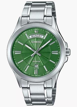 Чоловічий годинник casio mtp-1381d-3avef, кварцовий, сталевий браслет, wr 50 м