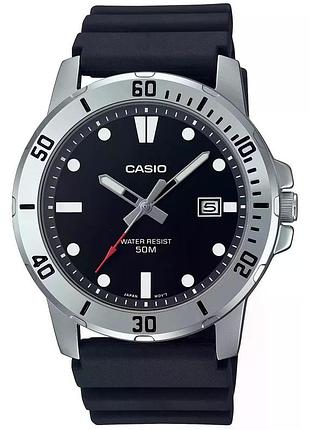 Мужские часы casio mtp-vd01-1evudf, кварцевые, полимерный ремешок, wr 30 м