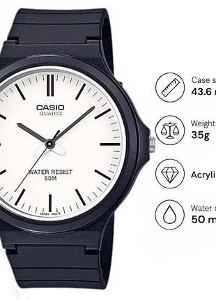 Мужские часы casio mw-240-7e, кварцевые, полимерный ремешок, wr 50 м