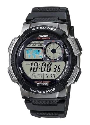 Электронные часы casio ae-1000w-1b, подсветка, полимерный ремешок, wr 100 м
