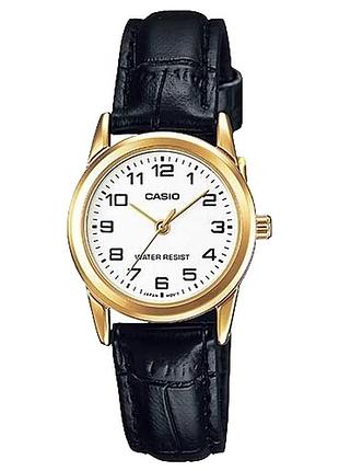 Жіночий годинник casio ltp-v001gl-7b, кварцовий, шкіряний ремінець, wr 30 м