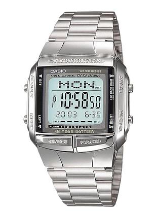 Электронные часы casio db-360-1a, подсветка, стальной браслет, wr 30 м