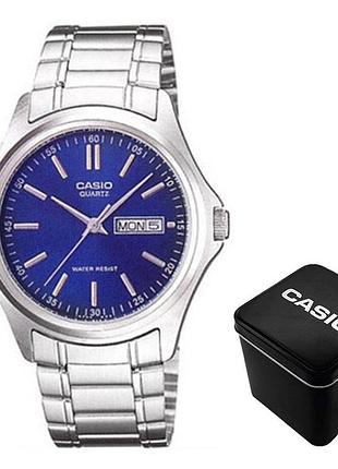 Мужские часы casio mtp-1239d-2a, кварцевые, стальной браслет, wr 30 м