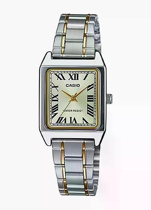 Женские часы casio ltp-v007sg-9b, кварцевые, стальной браслет, wr 30 м