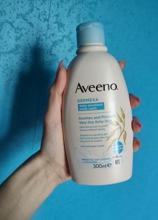 Емолентний гель для душу aveeno dermexa об'ємом 300 мл, призначений для дуже сухої та схильної до екземи шкіри.