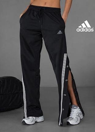 Подростковые черные брюки на кнопках adidas