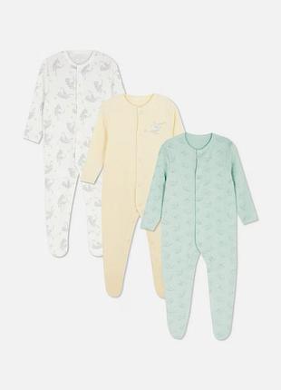 Бавовняні чоловічки primark 0-3міс, 6-9міс.